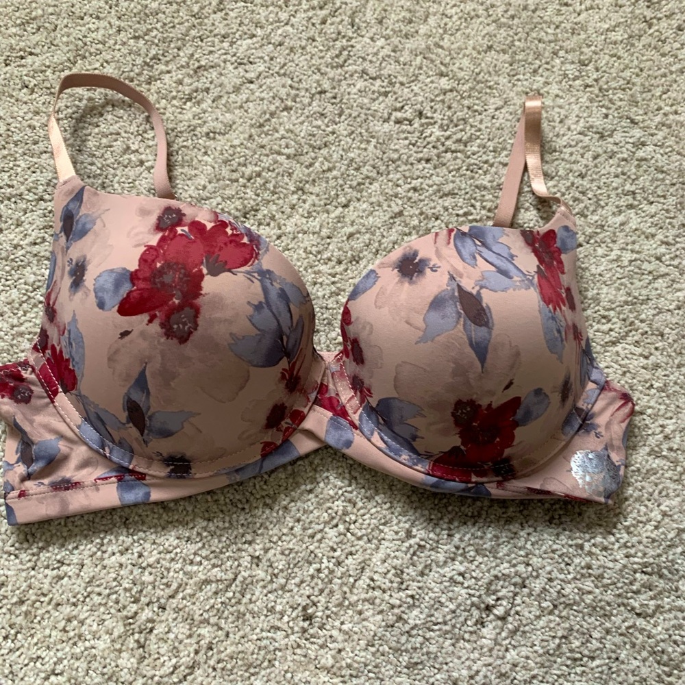 Vince Camuto floral BRA 38C Lightly Padded Push Up Support